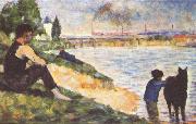 Georges Seurat Knabe mit Pferd oil painting